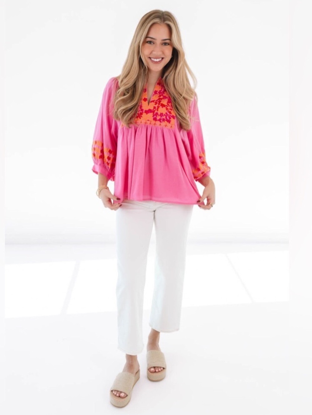 J. Marie Embroidered Carlie Top NEW